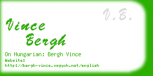 vince bergh business card